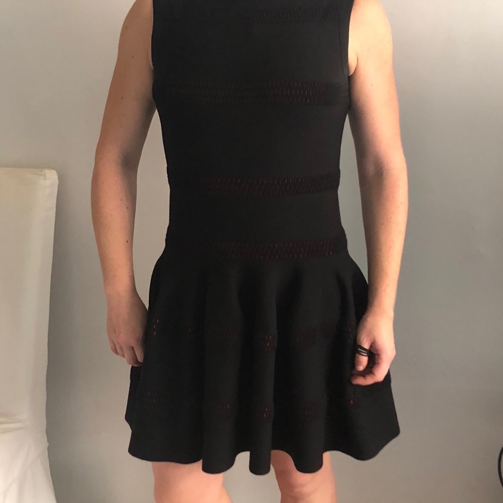 Azzedine alaia black fit and flare dress